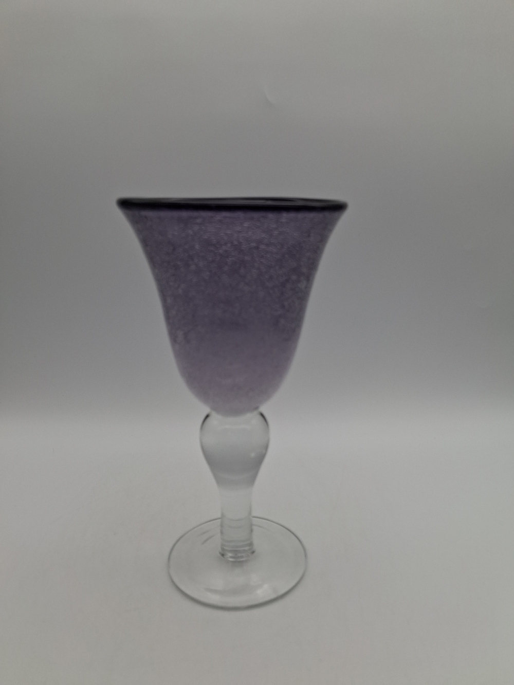 Handblown Purple Glass Decorative Vase by